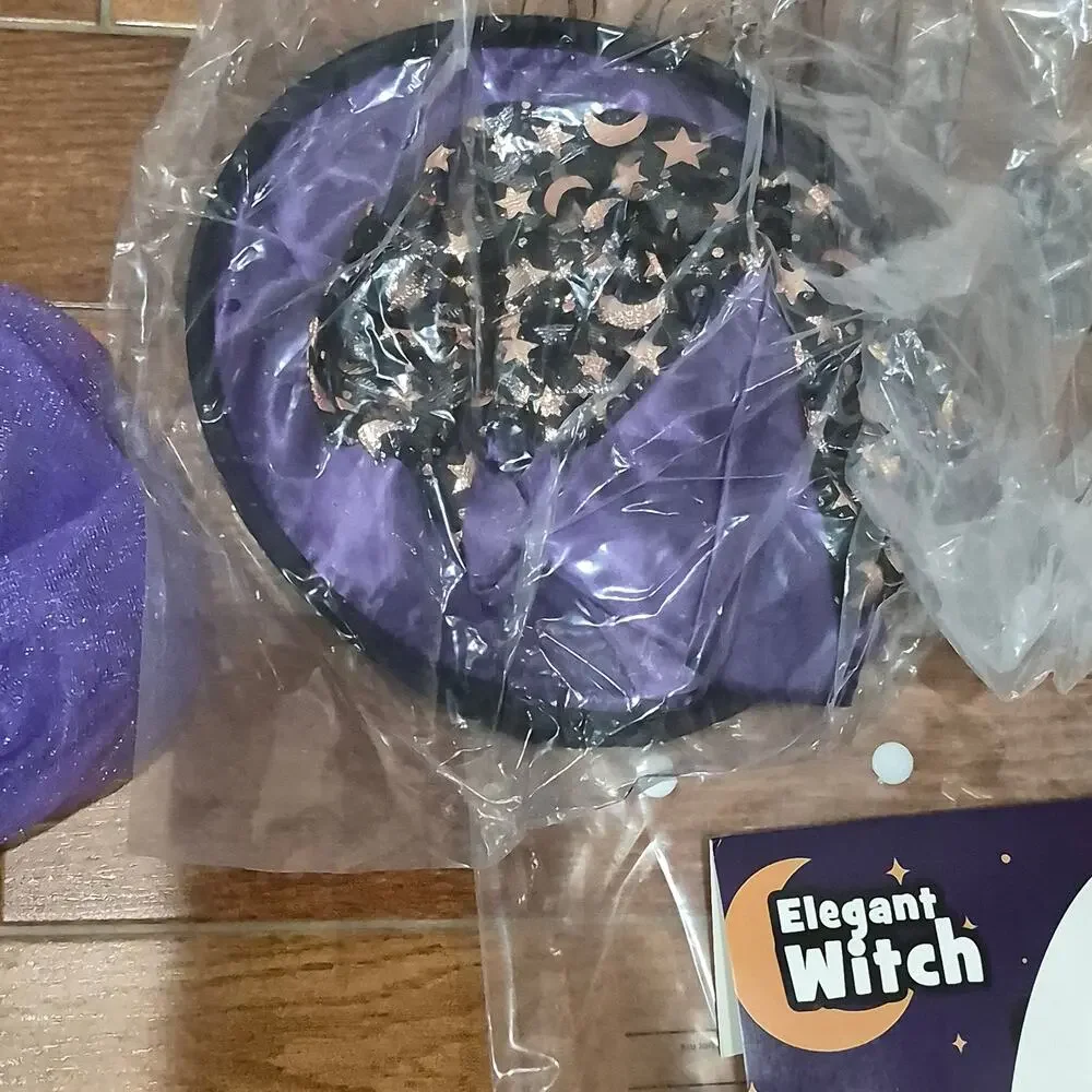 NEW Halloween Costume purple glitter elegant Witch Costume Girls size small